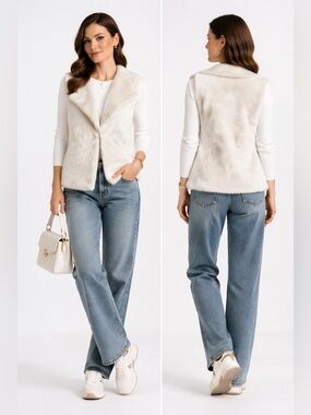 Women’s White Faux Fur Vest